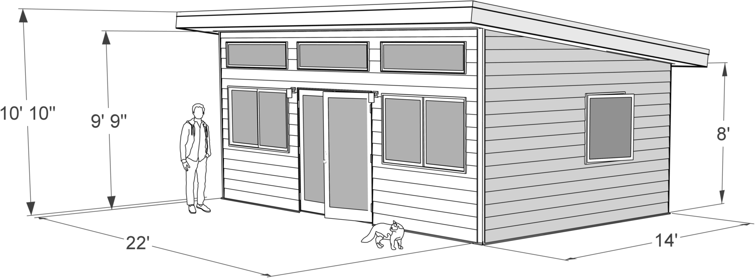 Shed With Bathroom | 14x22 Shed | Studio Home