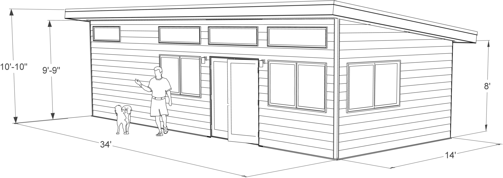 Studio House | Backyard ADUs | 14x34 Shed | Studio Home